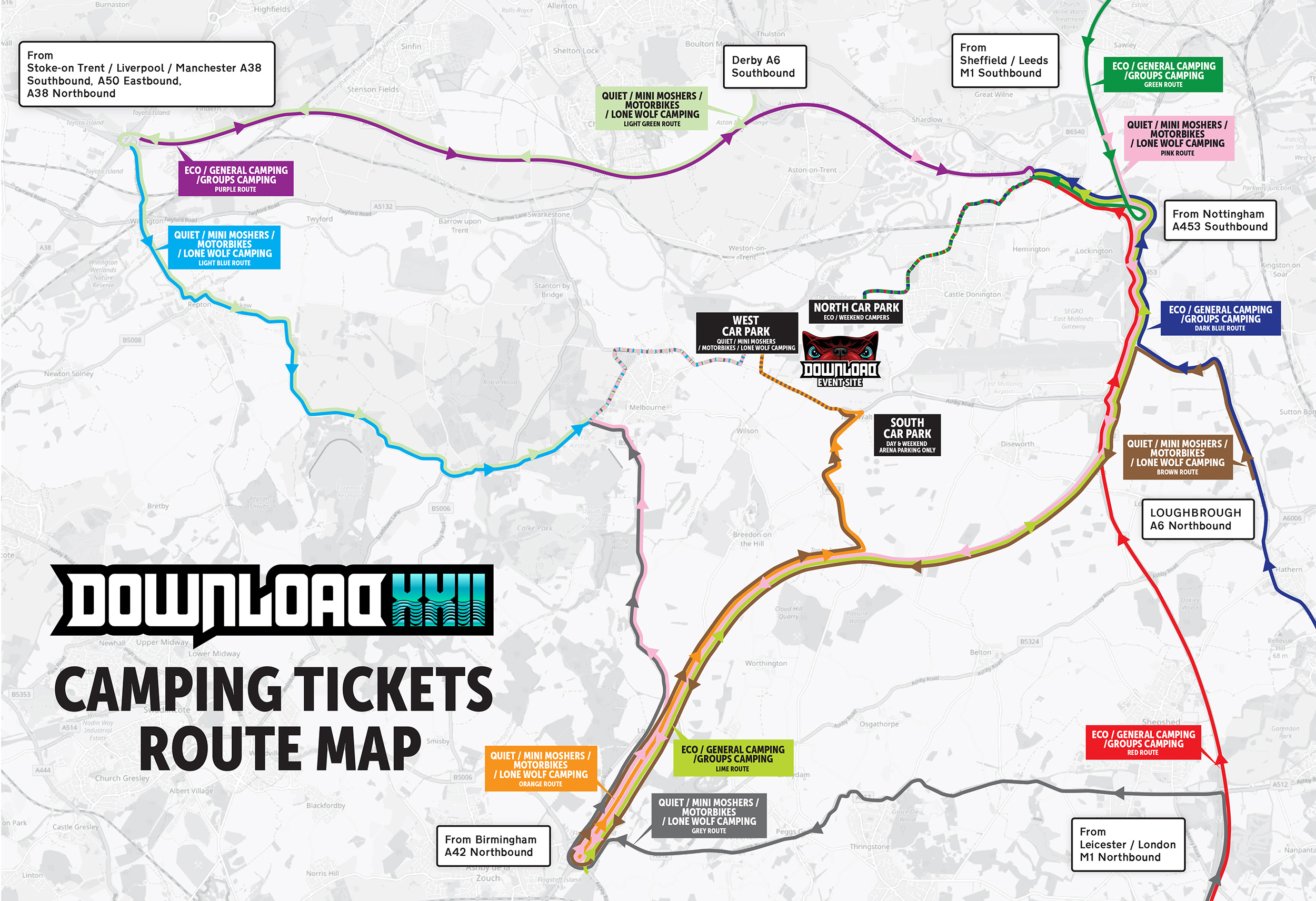Camping route map (downloadable PDF is available below)
