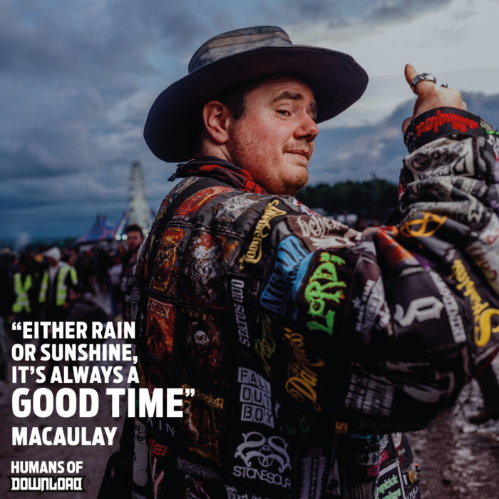 Download fan Macaulay striking a pose with caption text: 'Either rain or sunshine, it's always a good time.' - Macaulay - Humans of Download