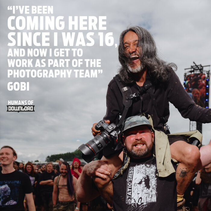 Download photographer Gobi striking a pose with caption text: 'I've been coming here since I was 16, and now I get to work as part of the photography team' - Gobi - Humans of Download