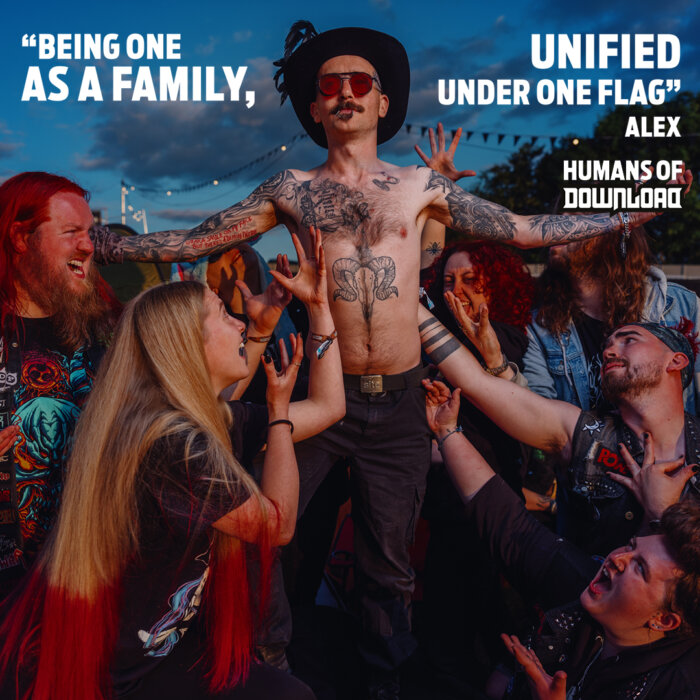 Download fan Alex striking a pose with caption text: 'Being one as a family, unified under one flag.' - Alex - Humans of Download