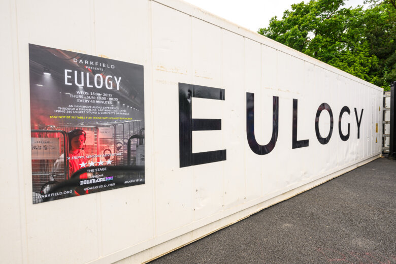 Eulogy sign for Darkfield’s 360 audio Eulogy experience