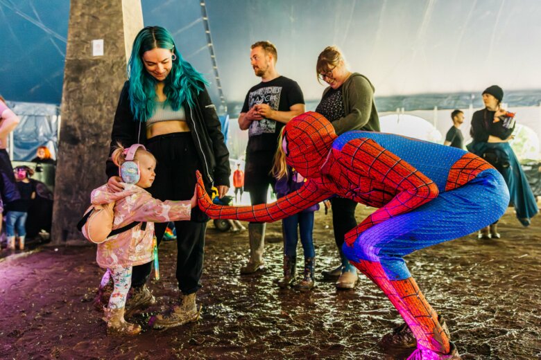 Spiderman meeting young fans in District X