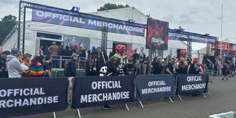 The exterior of the Download merch megastore.