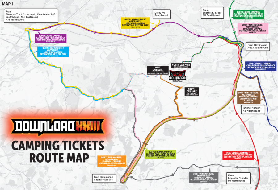 Camping tickets route map