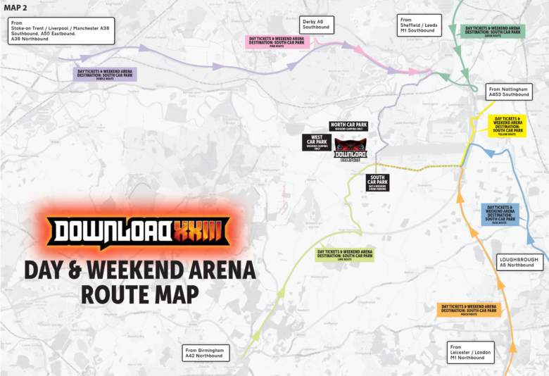 Day & weekend arena route map