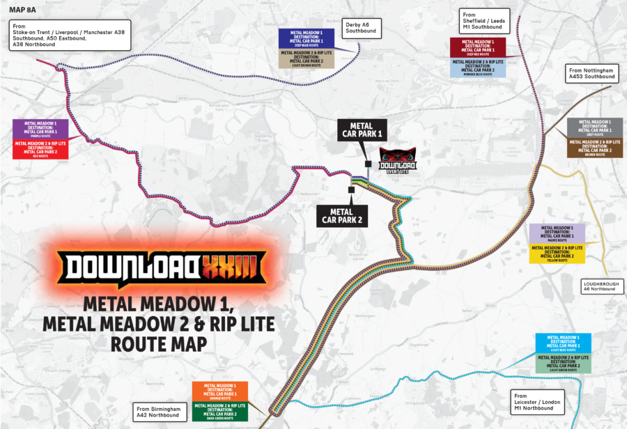 Metal Meadow 1, Metal Meadow 2 & RIP Lite Route Map