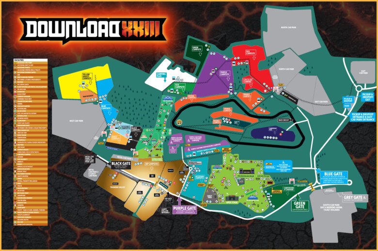 Map of Download XXIII festival site.
