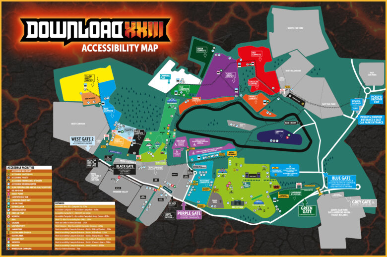 Accessibility map of Download XXIII festival site.