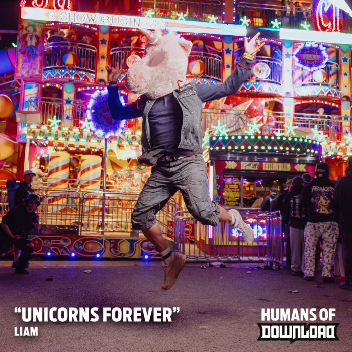 Download fan striking a pose with caption text: ‘Unicorns forever.’ - Liam - Humans of Download